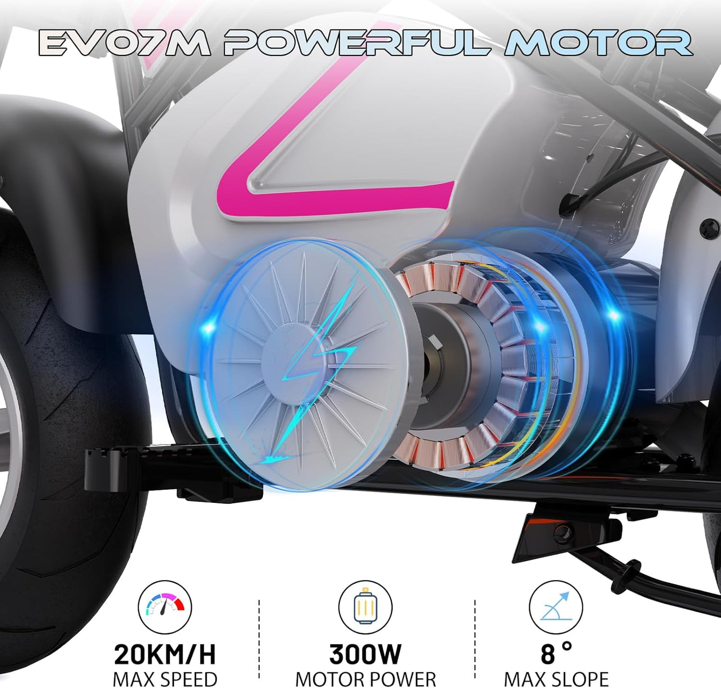 EVERCROSS EV07M Kids Electric Motorcycle with 11" Tires, 20KM/H Speed & 10KM Range, Suitable for 3-10 Years Old - The Gift for Boys & Girls